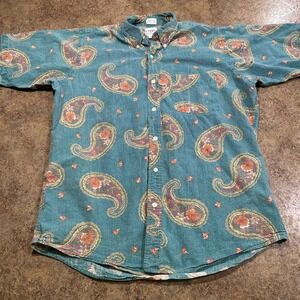 Vintage Chaps Ralph Lauren Button Up Shirt Adult Large Preppy Collared Shirt 90s